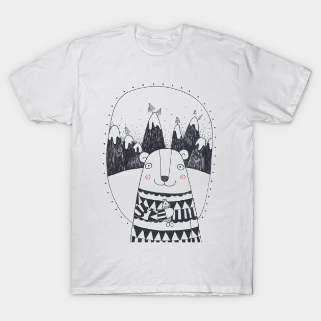 Bear on the hills T-Shirt by Lot